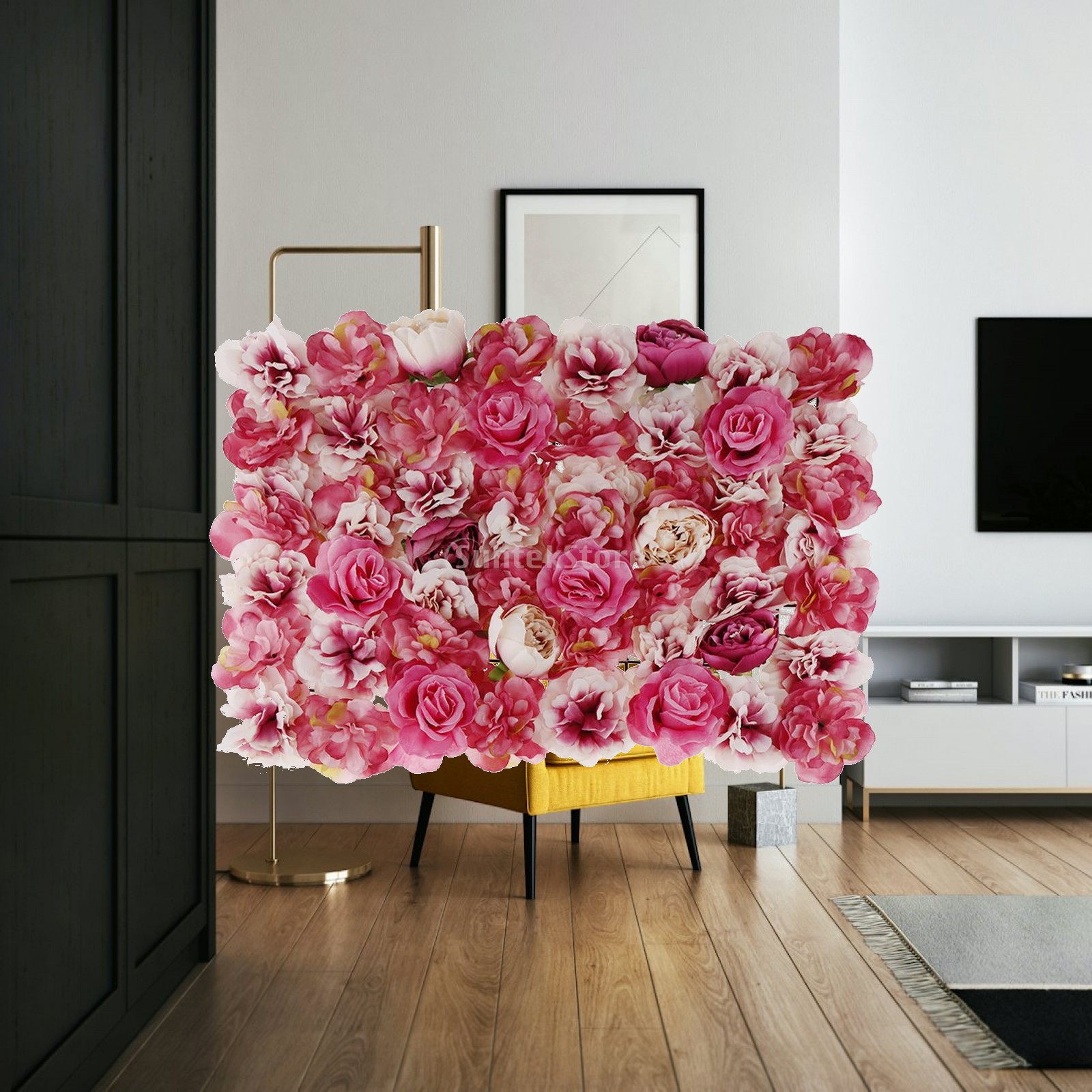 Flower Wall Panel - Artificial Flower Wall Panel Multicolor Silk