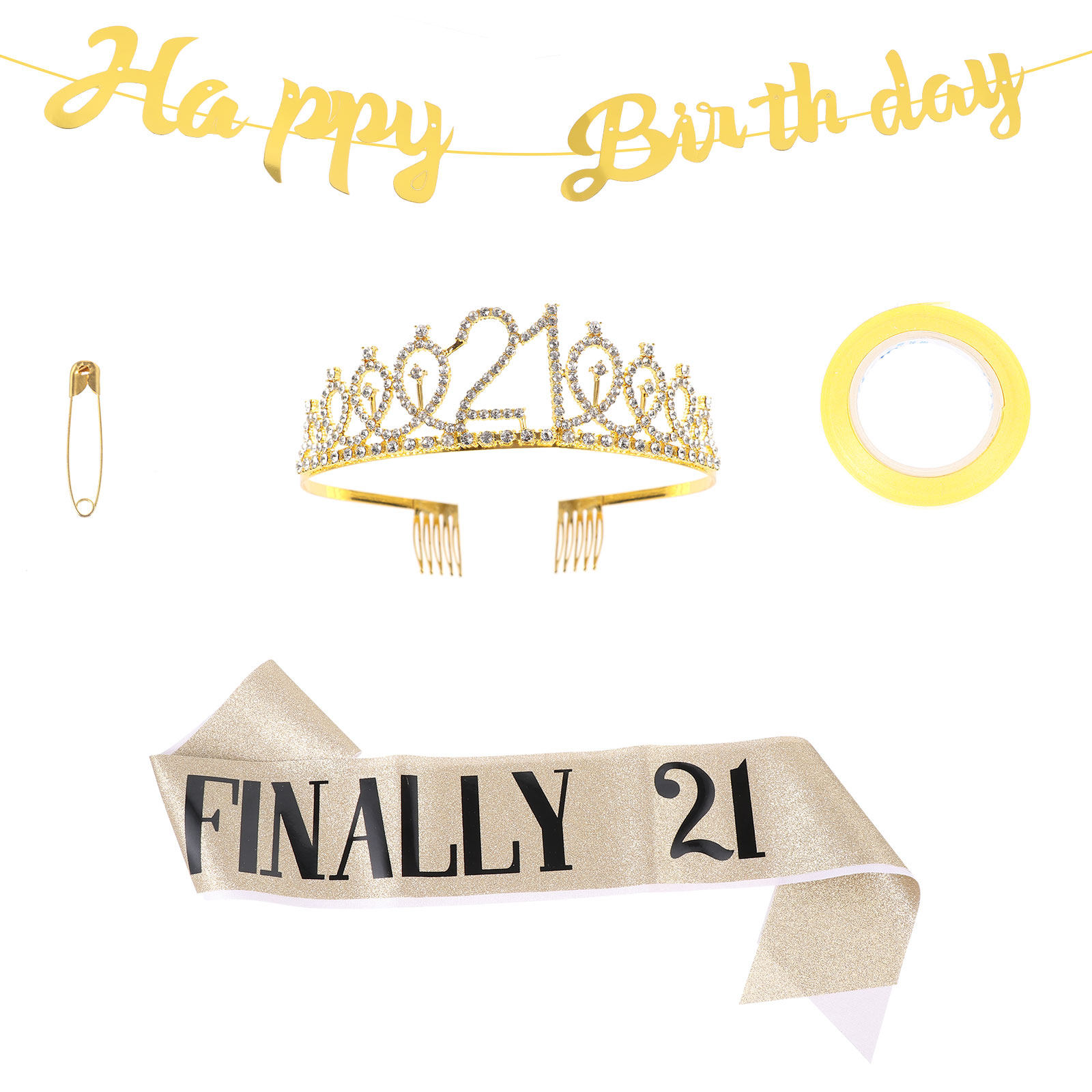 1Set Glitter Birthday Crown Go - đánh giá và giá Birthday Sash Glitter