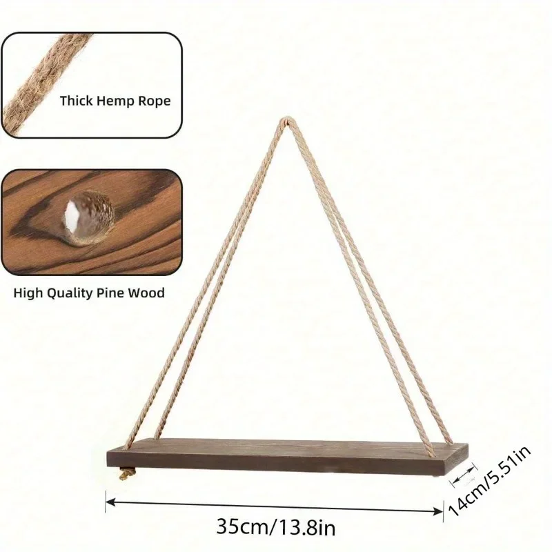 1PC Wooden Swing Hanging Hemp  - đánh giá và giá Flower Wall Panel