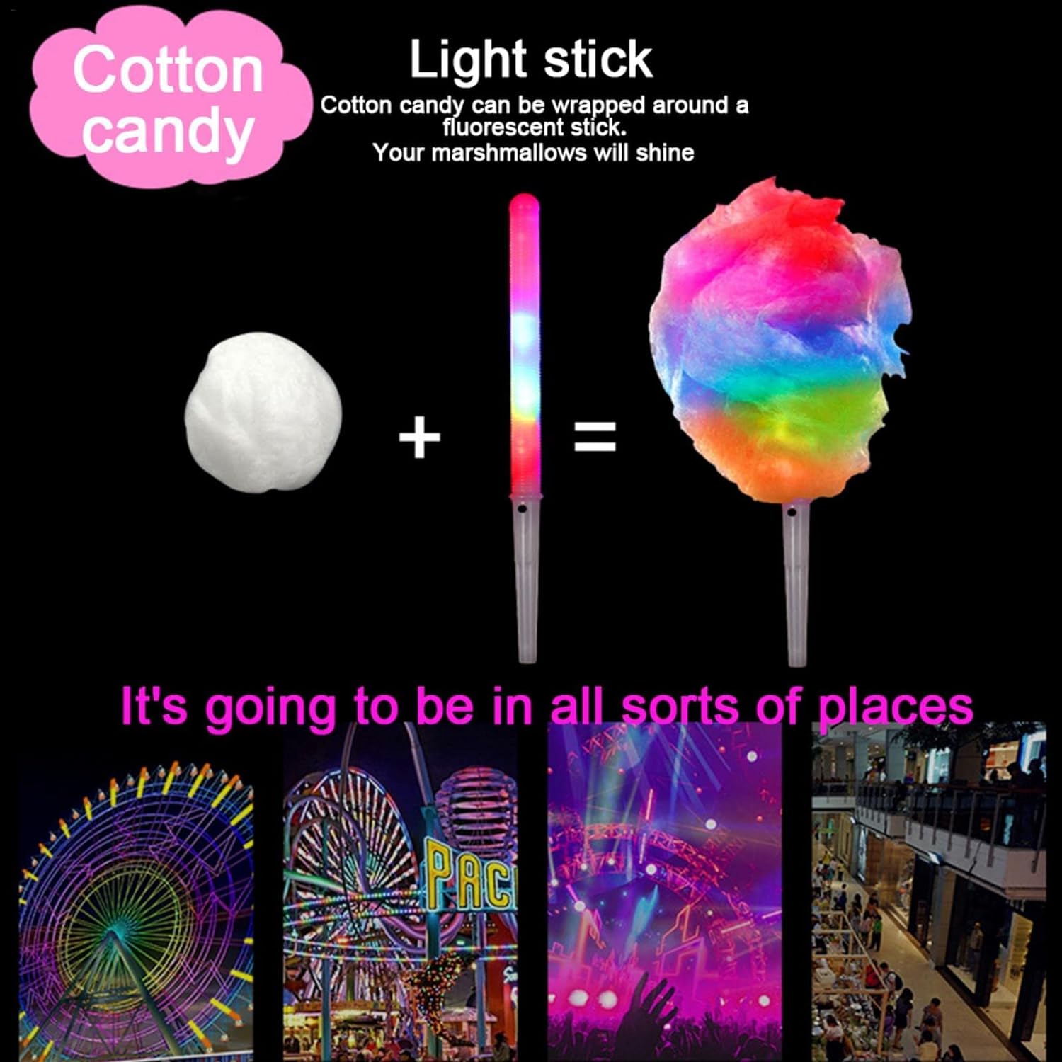 20pcs Colorful Flashing LED Co - đánh giá và giá Cotton Candy Cone
