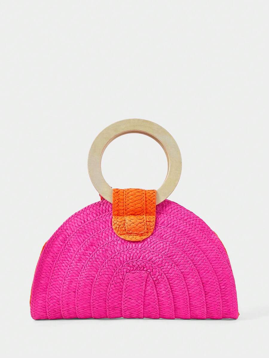 Ladies Round Wooden Arm Two-Co - đánh giá và giá Paper Straw Color
