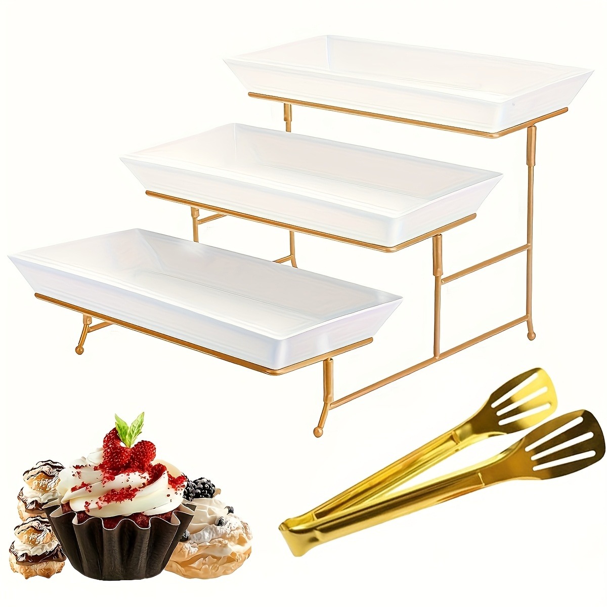 White Tiered Serving Stand + T - đánh giá và giá Cupcake Stand Tier