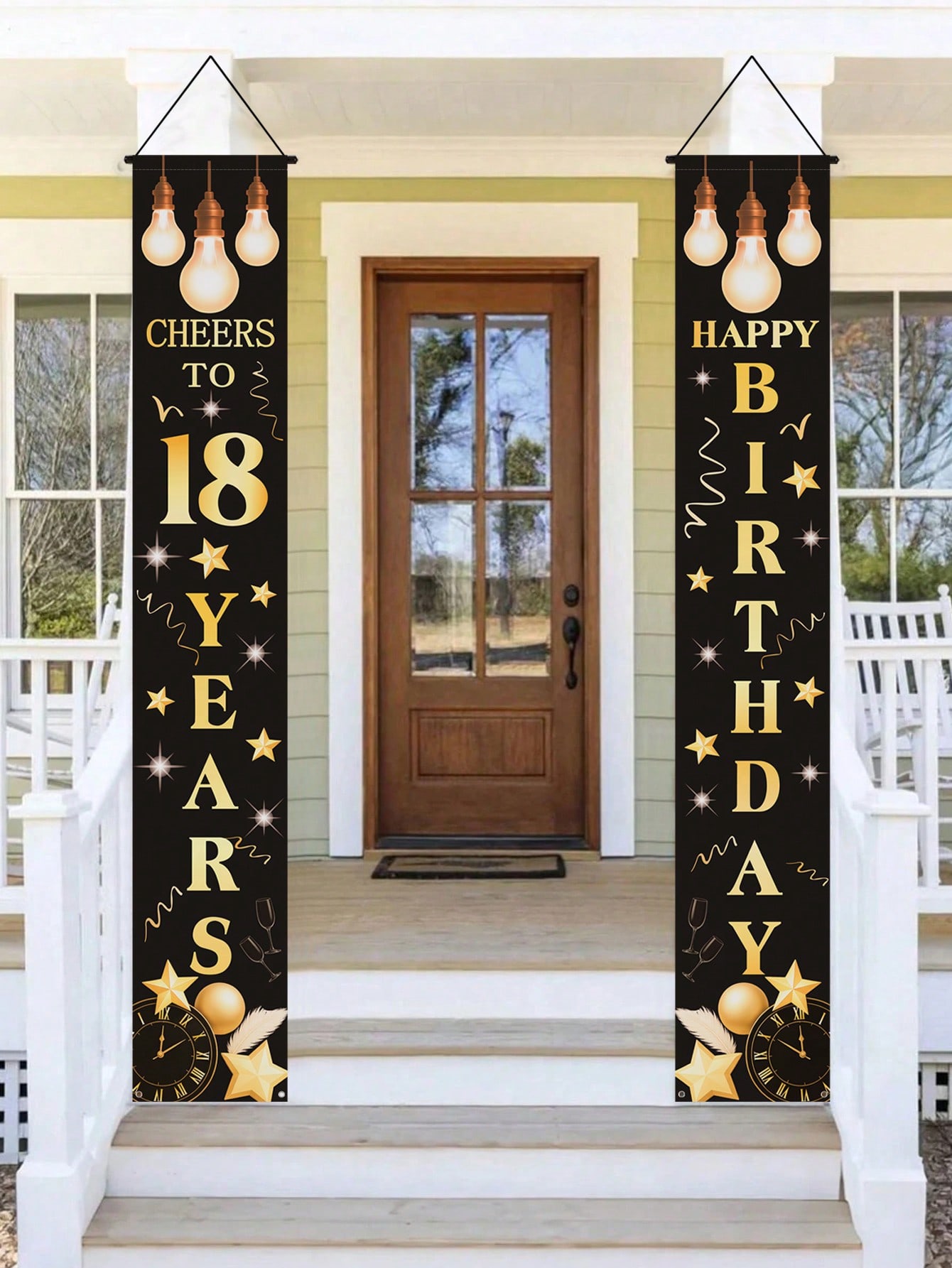 1 Pair of 18Th Birthday Celebr - đánh giá và giá Party Banner Gold
