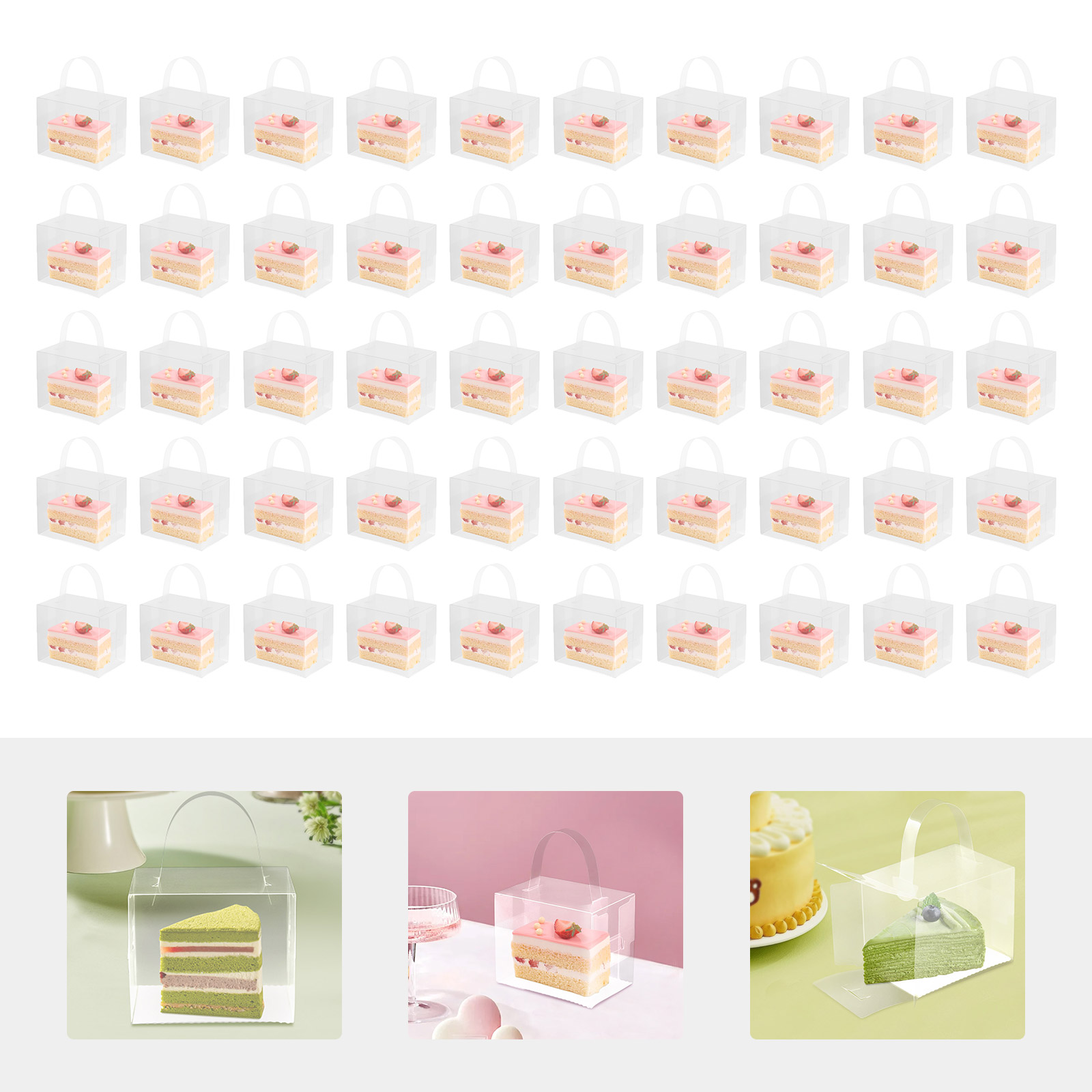 50 Pcs Clear Cake Boxes Set, P - đánh giá và giá Event Party Box