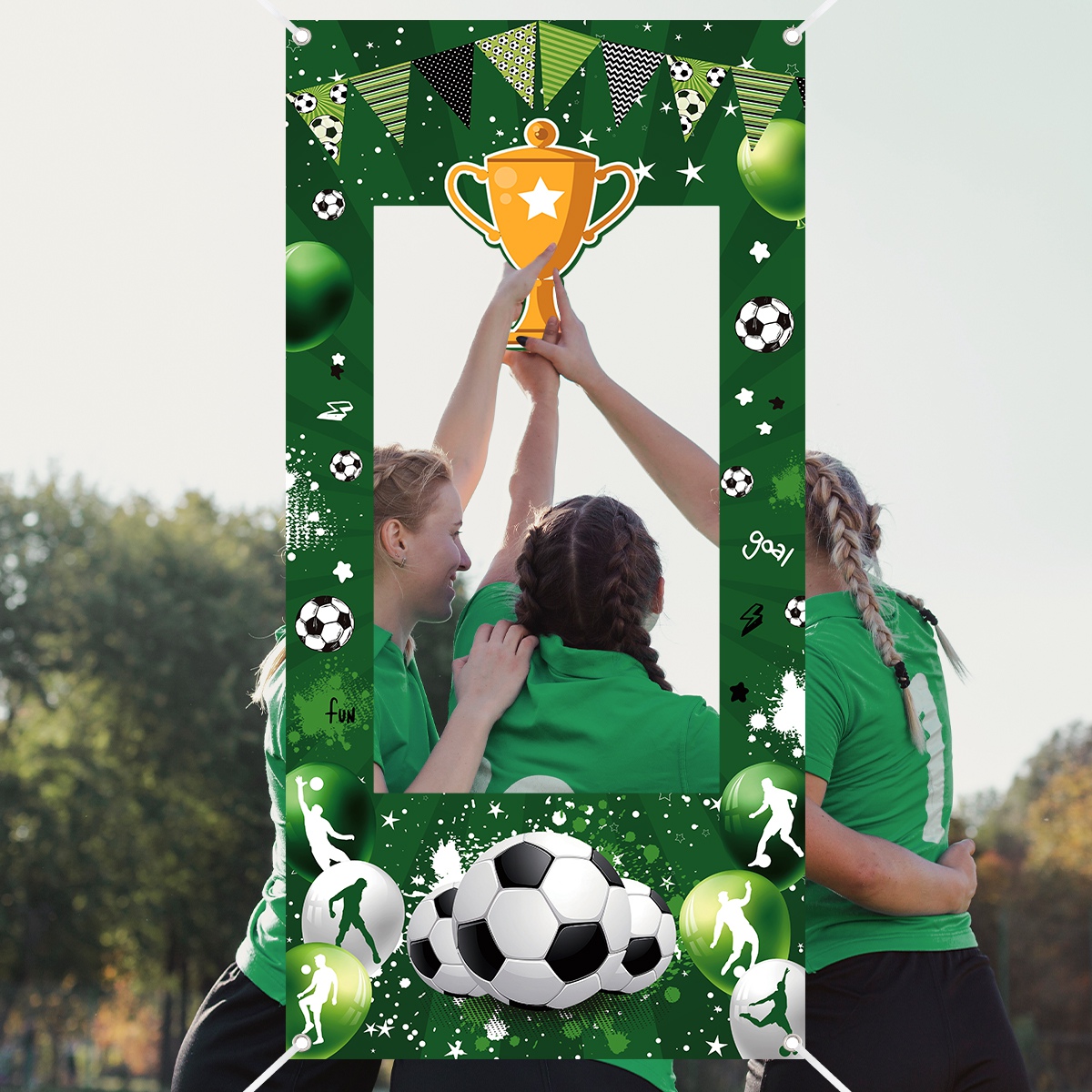 1pc Green Soccer Decorative Ph - đánh giá và giá Photo Booth Frame
