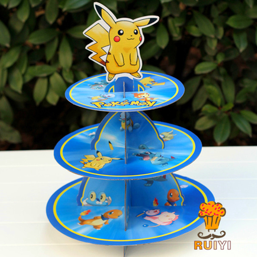 Pikachu Pokemon Three Tier Cak - đánh giá và giá Cupcake Stand Tier