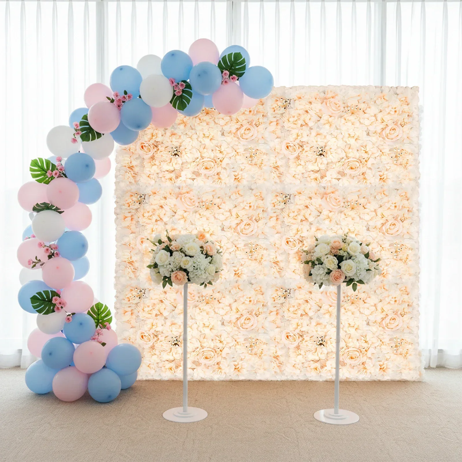 6 PCS 60*40cm Artificial Flowe - đánh giá và giá Flower Wall Panel