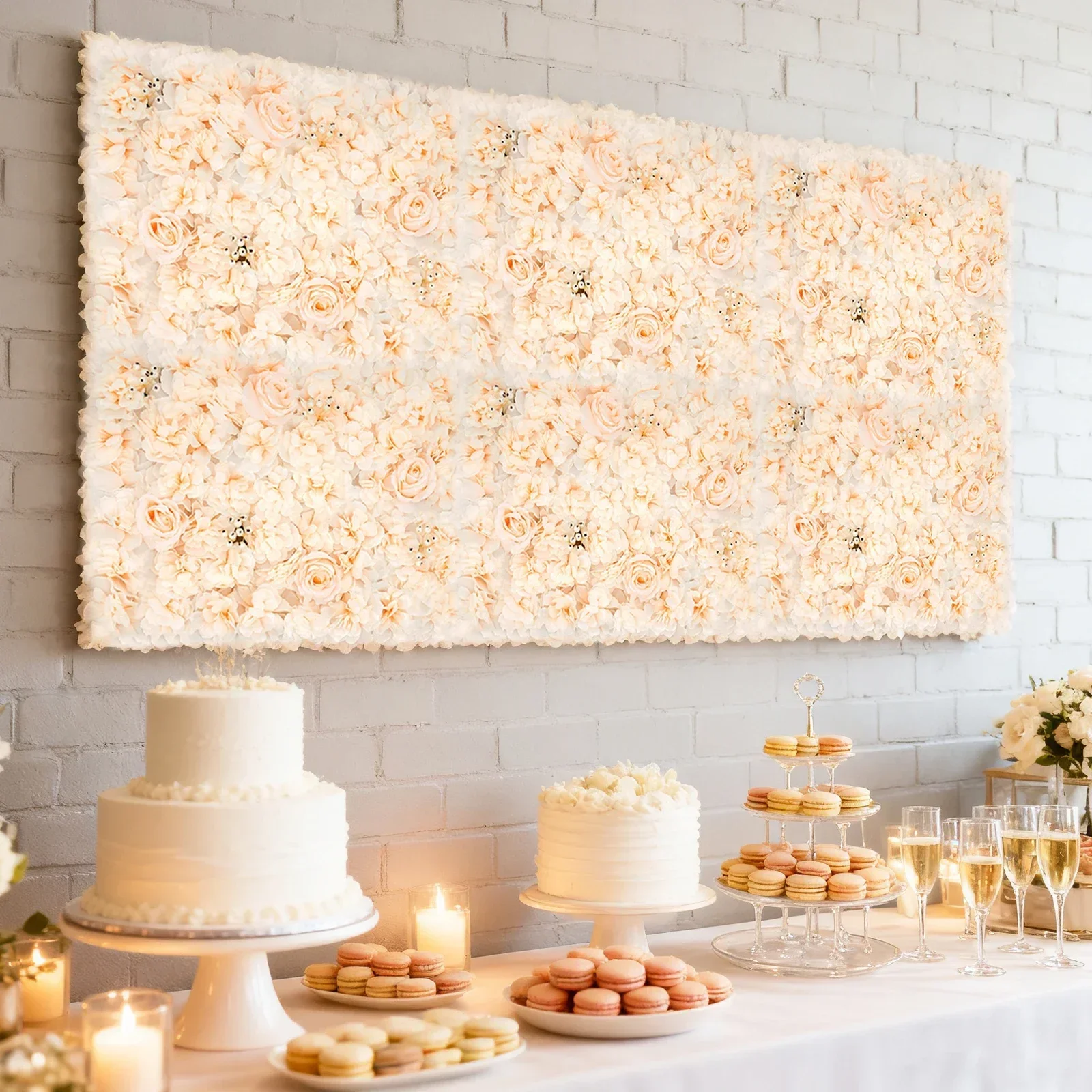 6 PCS 60*40cm Artificial Flowe - đánh giá và giá Flower Wall Panel