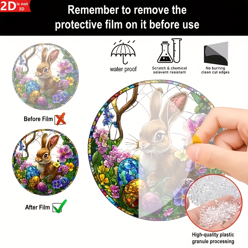 2Pcs Easter Rabbit Stained Acr - đánh giá và giá Flower Wall Panel